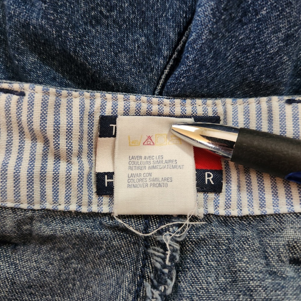 Tommy Hilfiger Vintage‎ Mens Pleated Denim Jorts Blue Mid Wash Size 34 Relaxed - Picture 7 of 8